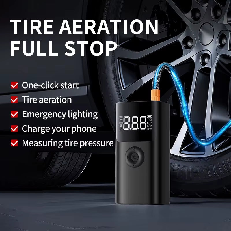 45W 2000A Air Pump Jump Starter Booster 16000Mah Power Bank Lithium Battery 4 in 1 Car Jump Starter