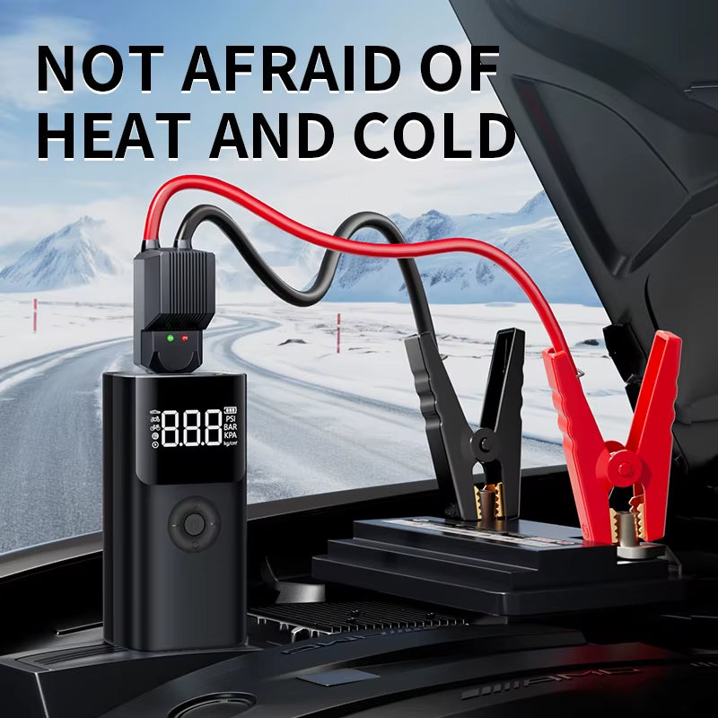 45W 2000A Air Pump Jump Starter Booster 16000Mah Power Bank Lithium Battery 4 in 1 Car Jump Starter