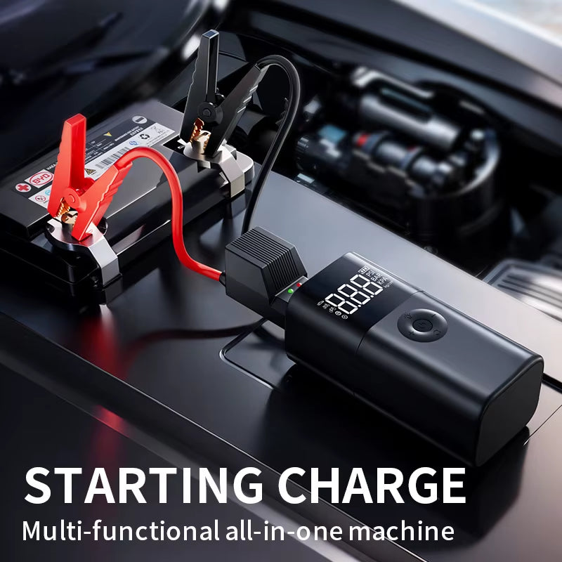 45W 2000A Air Pump Jump Starter Booster 16000Mah Power Bank Lithium Battery 4 in 1 Car Jump Starter